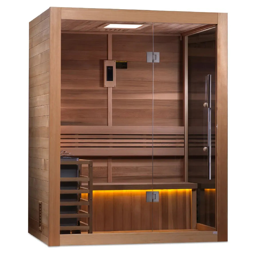 Golden Designs "Hanko Edition" 2 Person Indoor Traditional Sauna - Canadian Red Cedar - Right View