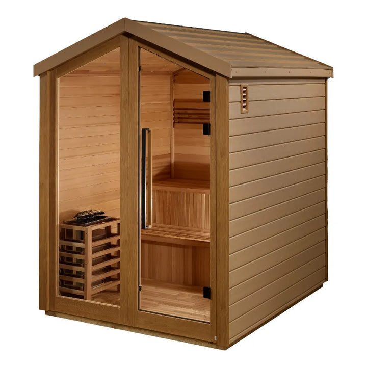 Golden Designs "Kaarina" 6 Person Outdoor Traditional Sauna - Canadian Red Cedar - Left View