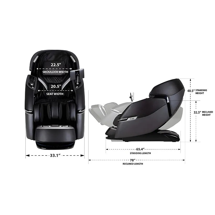 Osaki OS-Ai Vivo 4D + 2D Massage Chair - Measurement