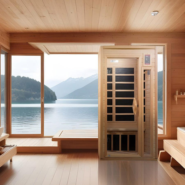 Golden Designs Geneva Elite 1-2 Person Near Zero EMF FAR Infrared Sauna - Wish Rock Relaxation