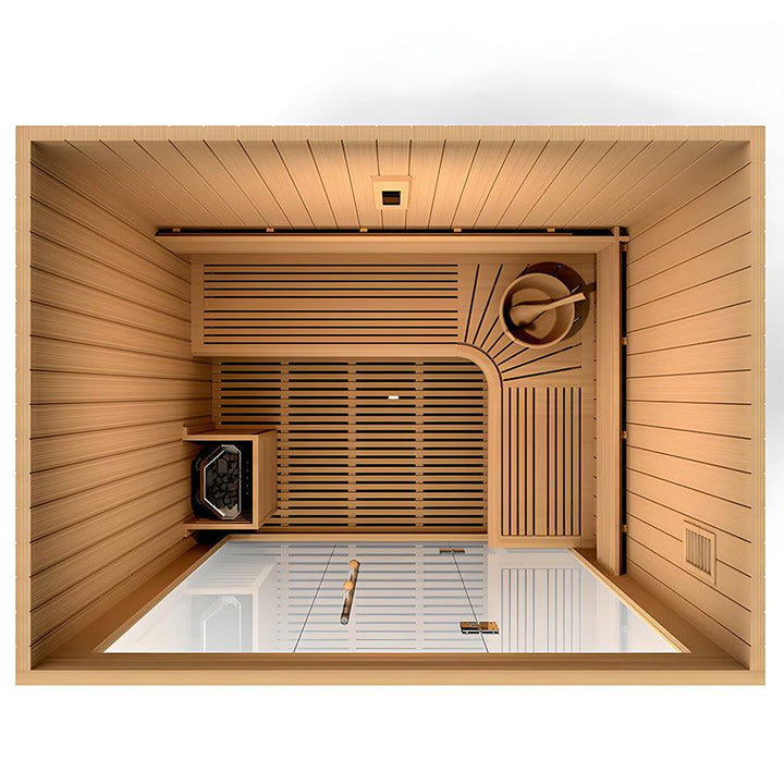 Golden Designs Copenhagen Edition 3 Person Traditional Sauna - Canadian Red Cedar - Wish Rock Relaxation