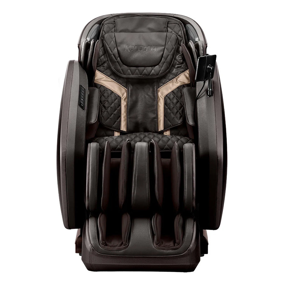 Kyota Hatsumei M900 4D AI Massage Chair - Front View (Dark Brown)