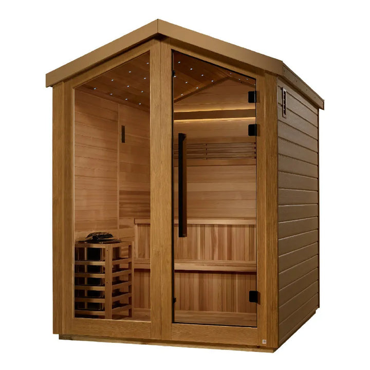 Golden Designs "Kaarina" 6 Person Outdoor Traditional Sauna - Canadian Red Cedar - Left View