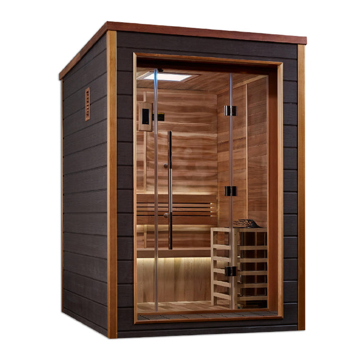 Golden Designs "Narvik" 2 Person Outdoor Traditional Sauna - Canadian Red Cedar - Right View