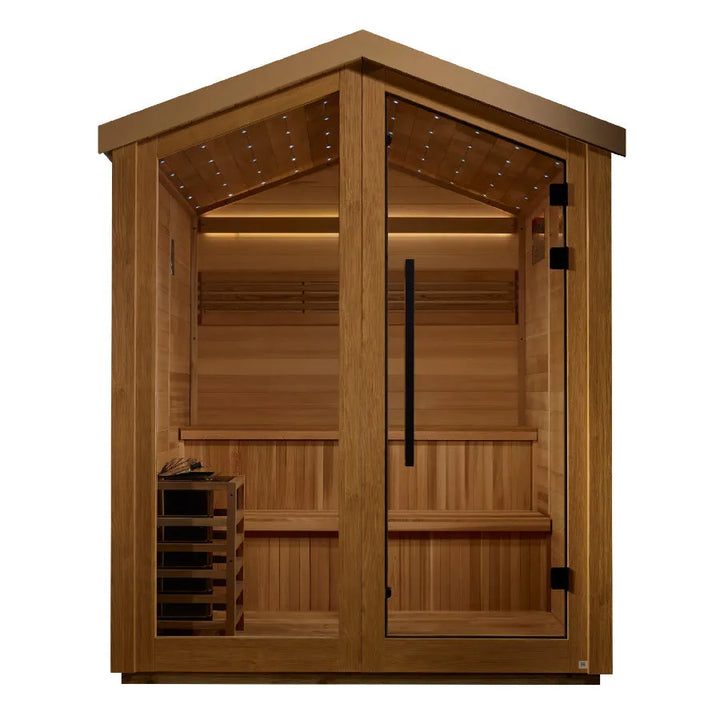 Golden Designs "Kaarina" 6 Person Outdoor Traditional Sauna - Canadian Red Cedar - Front View