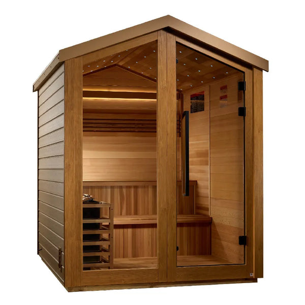 Golden Designs "Kaarina" 6 Person Outdoor Traditional Sauna - Canadian Red Cedar - Right View