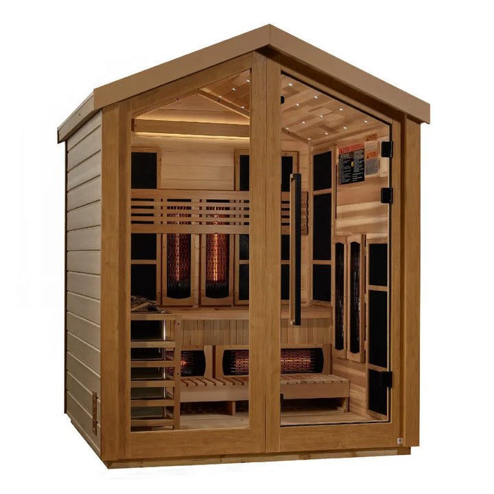 Golden Designs "Loviisa" 3 Person Hybrid Outdoor Sauna - Canadian Red Cedar - Right View