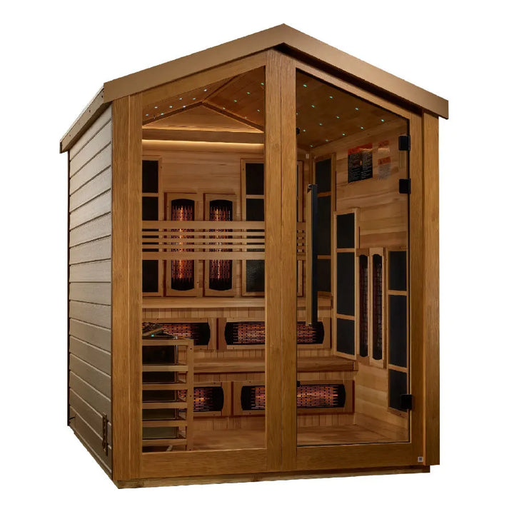 Golden Designs "Kaskinen" 6 Person Hybrid Outdoor Sauna - Canadian Red Cedar - Right View