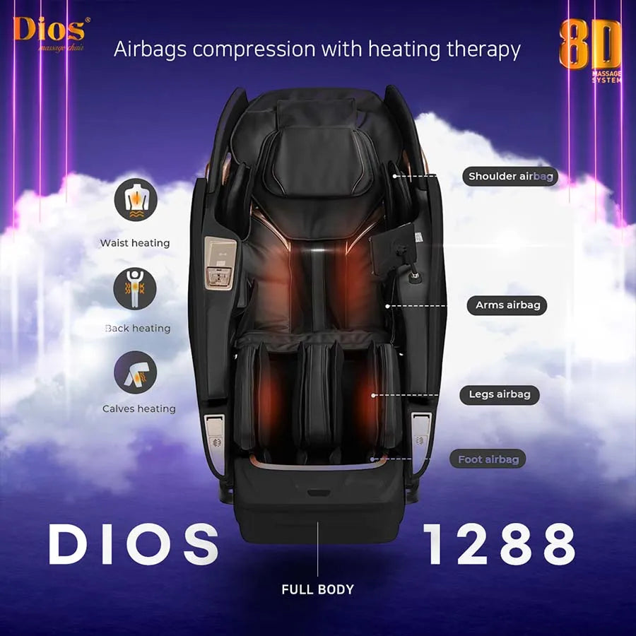 Kahuna Dios-1288 8D Massage Chair - Airbags Compression with Heating Therapy