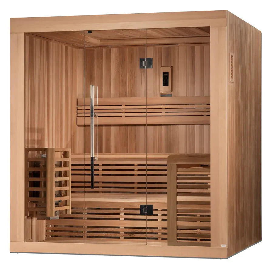 Golden Designs "Osla Edition" 6 Person Traditional Sauna - Canadian Red Cedar - Left View