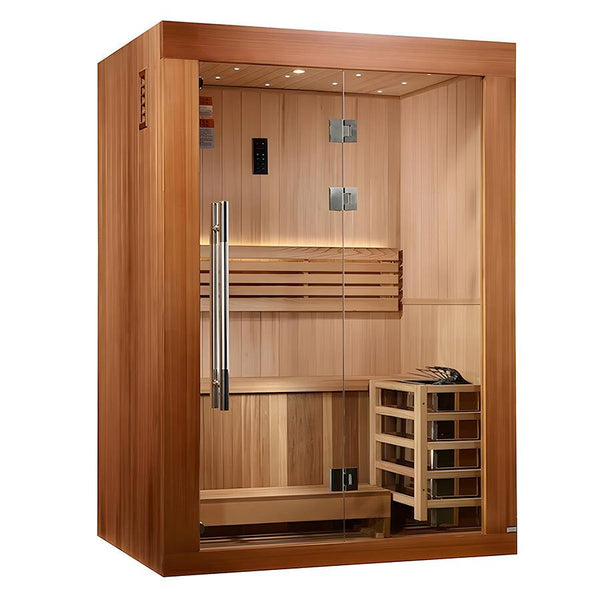 Golden Designs Sundsvall Edition 2 Person Traditional Sauna - Canadian Red Cedar - Wish Rock Relaxation