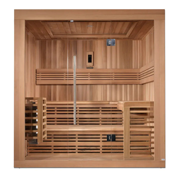 Golden Designs "Osla Edition" 6 Person Traditional Sauna - Canadian Red Cedar - Front View