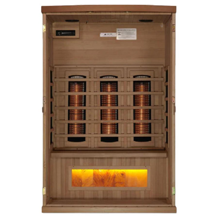 Golden Designs 3-Person Full Spectrum PureTech™ Near Zero EMF FAR Infrared Sauna - Canadian Hemlock - Wish Rock Relaxation