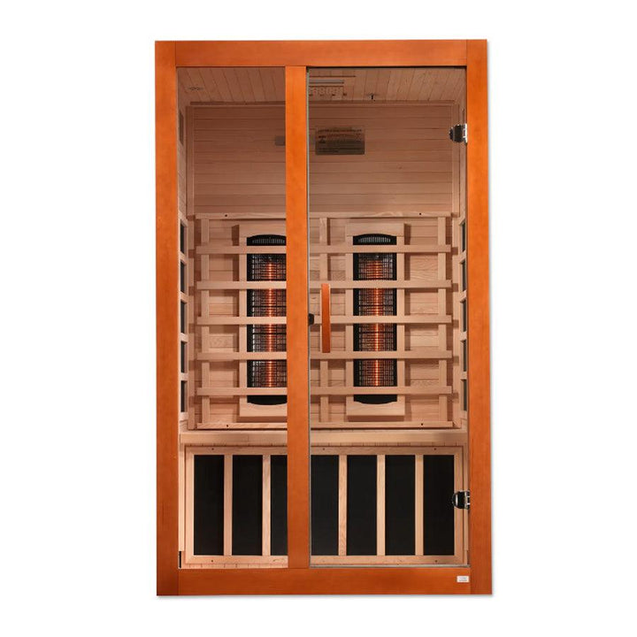 Dynamic Santiago 2-Person Full Spectrum Near Zero EMF Sauna - Canadian Hemlock - Wish Rock Relaxation