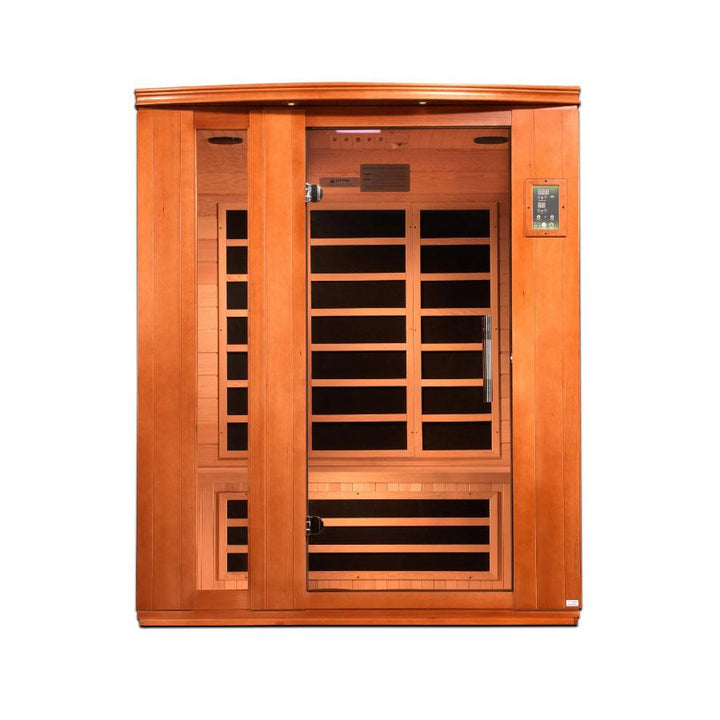 Dynamic Lugano 3-Person Ultra Low EMF FAR Infrared Sauna - Canadian Hemlock - Wish Rock Relaxation