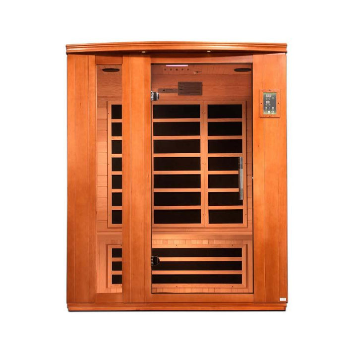 Dynamic Lugano 3-person Low EMF FAR Infrared Sauna - Canadian Hemlock - Wish Rock Relaxation