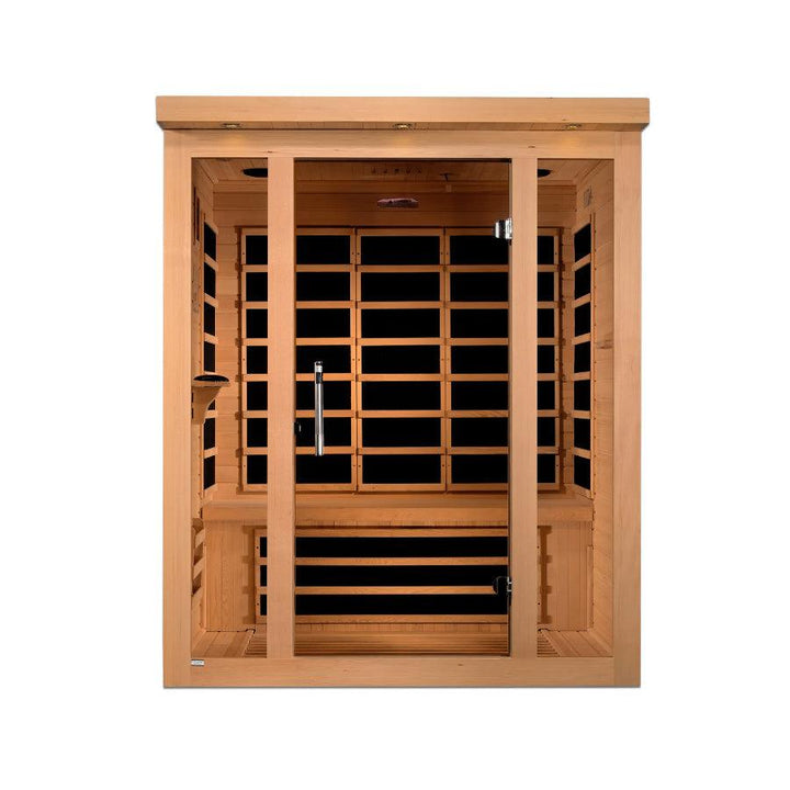 Dynamic Vila 3-Person Ultra Low EMF FAR Infrared Sauna - Canadian Hemlock - Wish Rock Relaxation