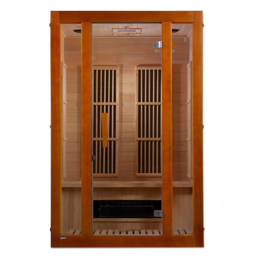 Maxxus "Aspen" Dual Tech 2-Person Low EMF FAR Infrared Sauna - Canadian Hemlock - Wish Rock Relaxation