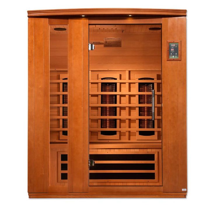 Dynamic Lugano 3-Person Full Spectrum Near Zero EMF Sauna - Canadian Hemlock - Wish Rock Relaxation