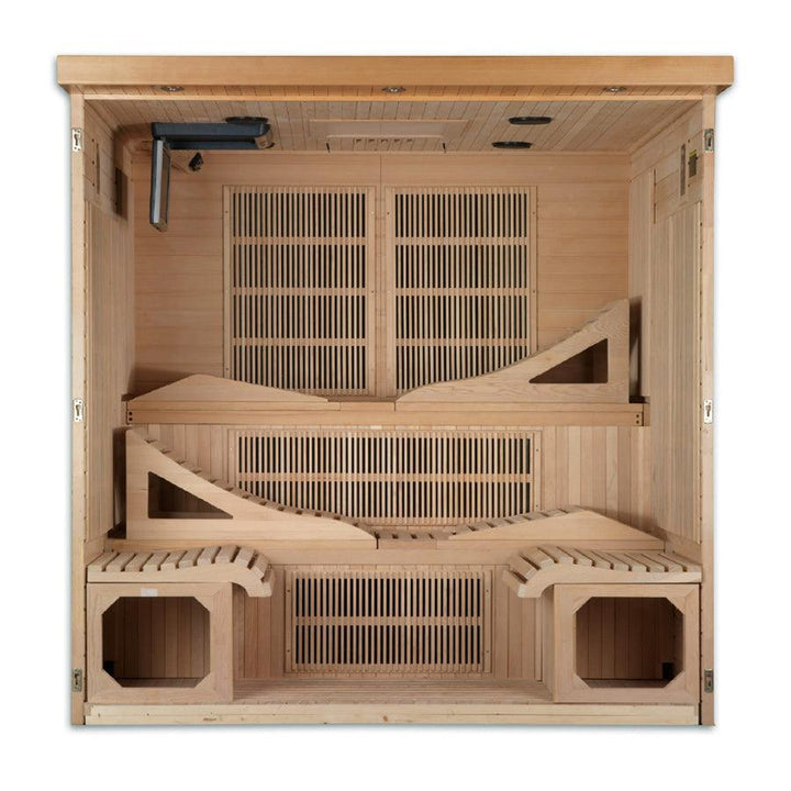 Golden Designs Monaco 6-person PureTech™ Near Zero EMF FAR Infrared Sauna - Wish Rock Relaxation