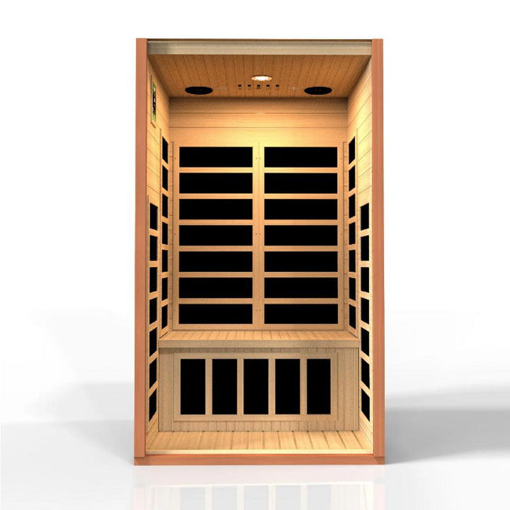 Dynamic Avila Elite 1-2 Person Ultra Low EMF FAR Infrared Sauna - Canadian Hemlock - Wish Rock Relaxation