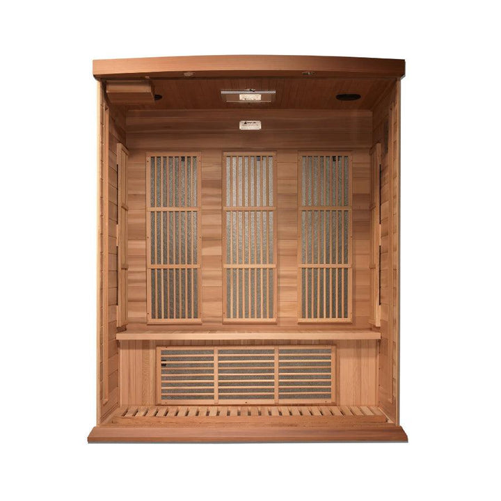 Maxxus "Montilemar Edition" 3 Person Near Zero EMF FAR Infrared Sauna - Canadian Red Cedar - Wish Rock Relaxation