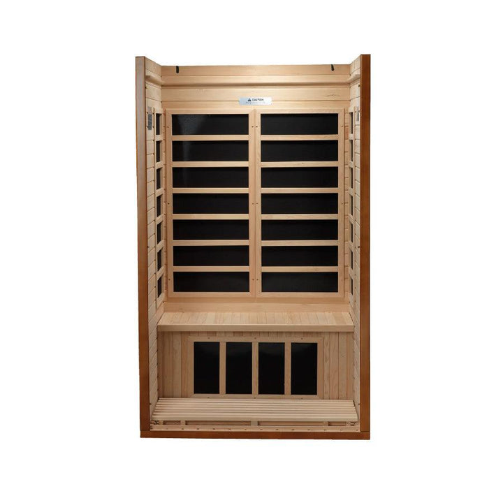 Dynamic Barcelona Elite 1-2 Person Ultra Low EMF FAR Infrared Sauna - Canadian Hemlock - Wish Rock Relaxation