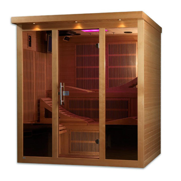 Golden Designs Monaco 6-person PureTech™ Near Zero EMF FAR Infrared Sauna - Wish Rock Relaxation