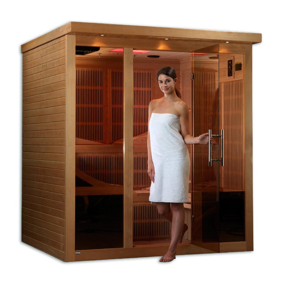 Golden Designs Monaco 6-person PureTech™ Near Zero EMF FAR Infrared Sauna - Wish Rock Relaxation