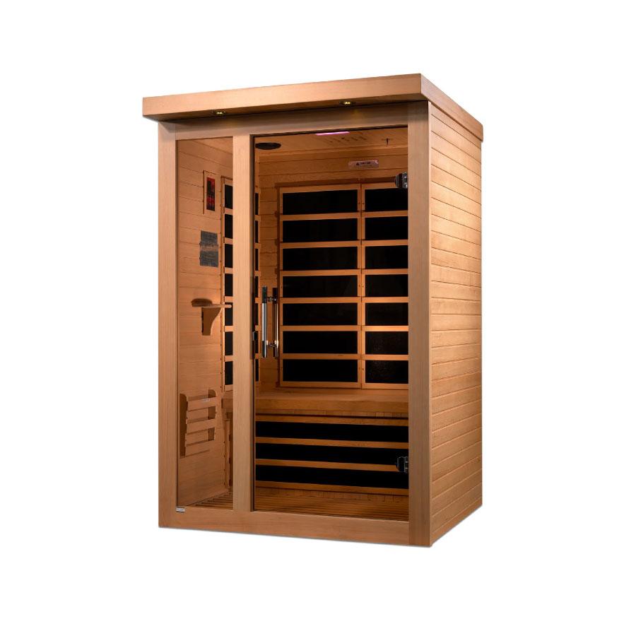 Dynamic Llumeneres 2-Person Ultra Low EMF FAR Infrared Sauna - Canadian Hemlock - Wish Rock Relaxation