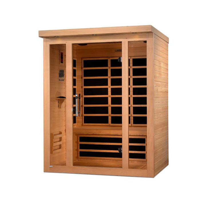 Dynamic Vila 3-Person Ultra Low EMF FAR Infrared Sauna - Canadian Hemlock - Wish Rock Relaxation