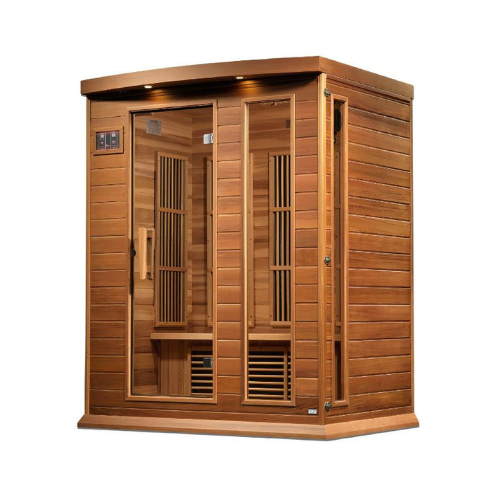 Maxxus "Montilemar Edition" 3 Person Near Zero EMF FAR Infrared Sauna - Canadian Red Cedar - Wish Rock Relaxation