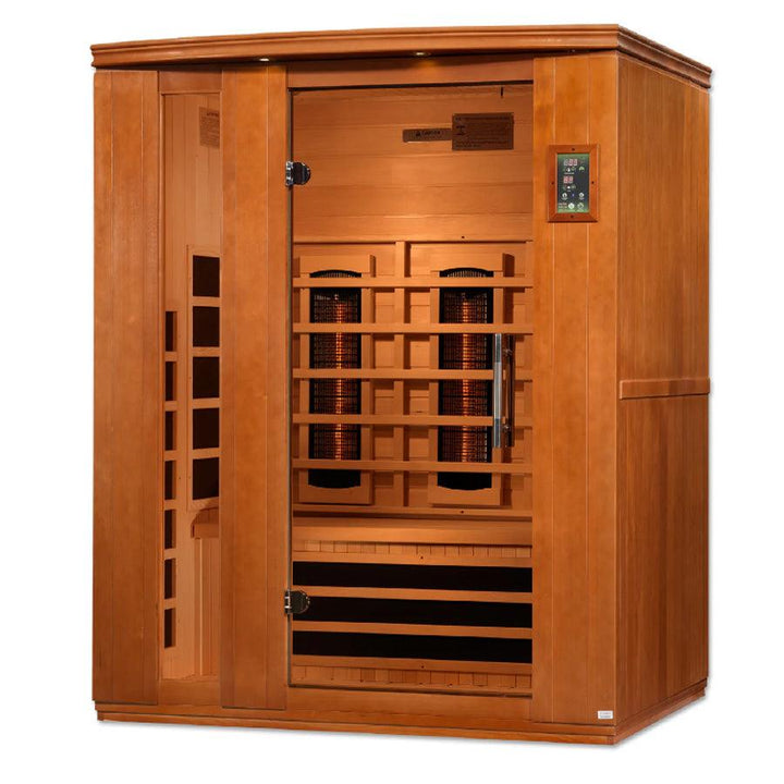 Dynamic Lugano 3-Person Full Spectrum Near Zero EMF Sauna - Canadian Hemlock - Wish Rock Relaxation