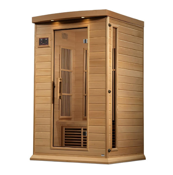 Maxxus 2 Person Near Zero EMF FAR Infrared Sauna - Canadian Hemlock - Wish Rock Relaxation