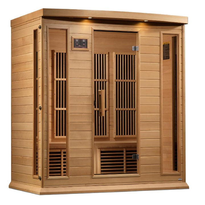 Maxxus 4-Person Low EMF FAR Infrared Sauna - Canadian Hemlock - Wish Rock Relaxation