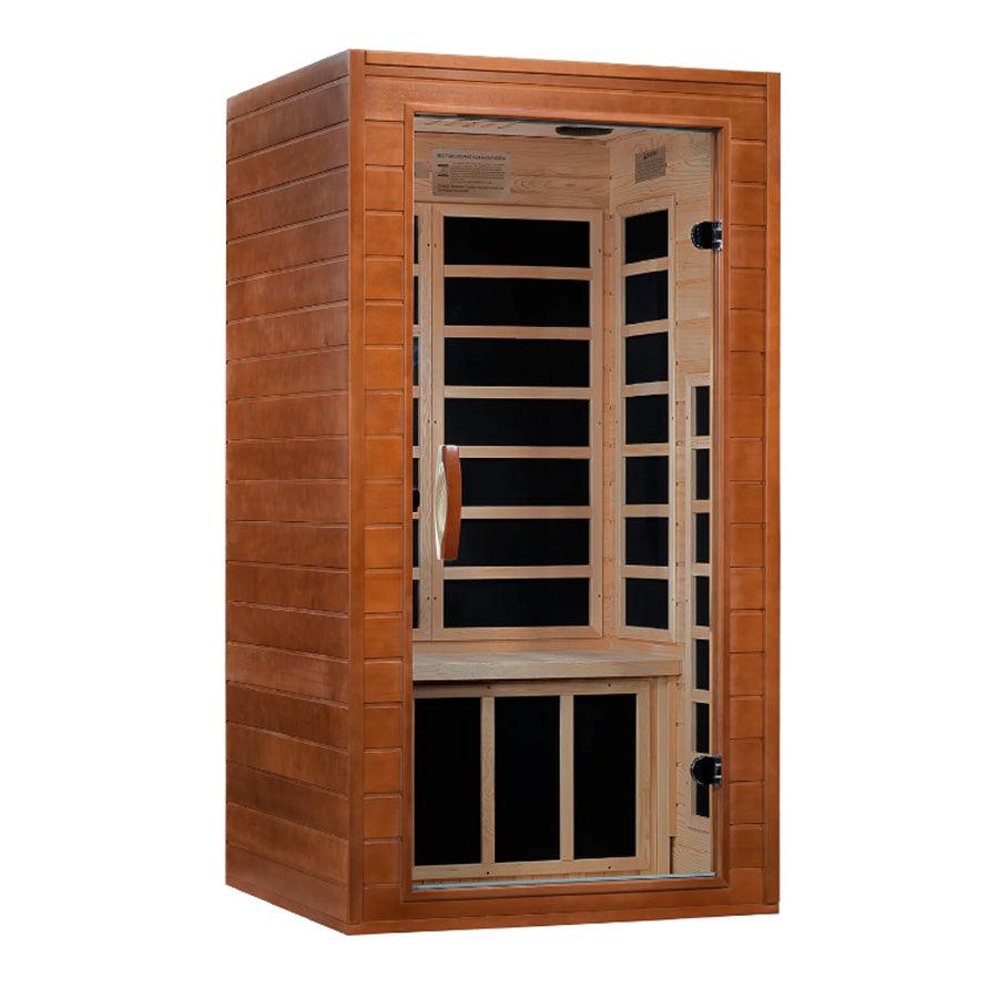 Dynamic Avila Elite 1-2 Person Ultra Low EMF FAR Infrared Sauna - Canadian Hemlock - Wish Rock Relaxation