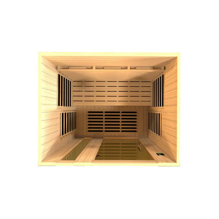 Dynamic Lugano 3-Person Full Spectrum Near Zero EMF Sauna - Canadian Hemlock - Wish Rock Relaxation