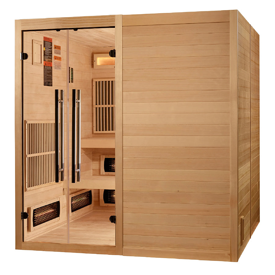 Golden Designs Toledo 6 Person Full Spectrum Hybrid Sauna - Left view