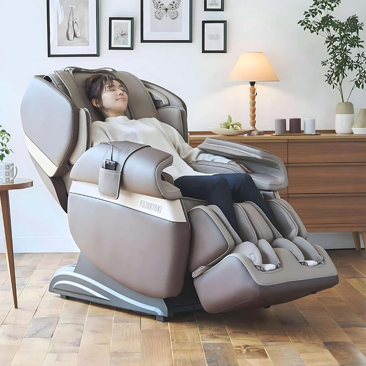 Synca Fujiryoki Calm Plus 4D Massage Chair - Lifestyle w/ person