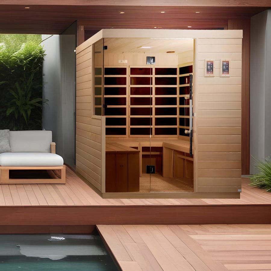 Dynamic La Sagrada 6-person Ultra Low EMF FAR Infrared Sauna - Canadian Hemlock - Wish Rock Relaxation