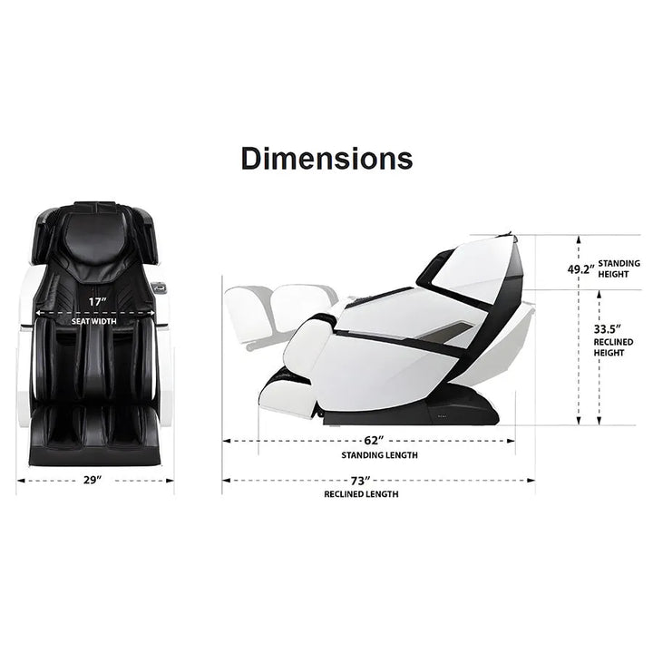 Titan Summit Flex SL-Track Massage Chair - Measurement